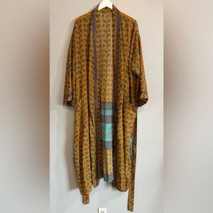 Bohemian Paisley Recycled Silk Sari Kimono • Boho Duster